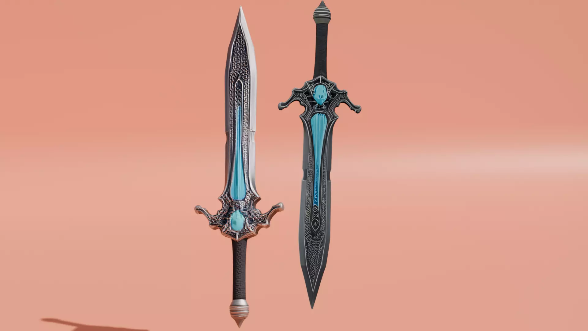 Fantasy Warrior Sword 3D Model  Game Ready PBR Textures 3D model_2