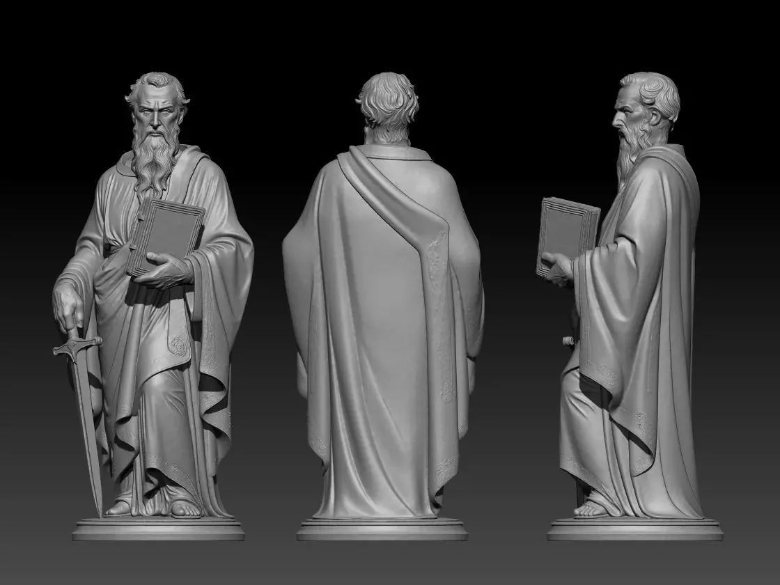 Saint Paul Statue  3D model_2
