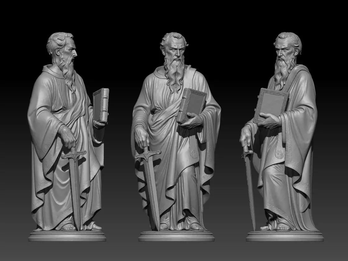 Saint Paul Statue  3D model_1