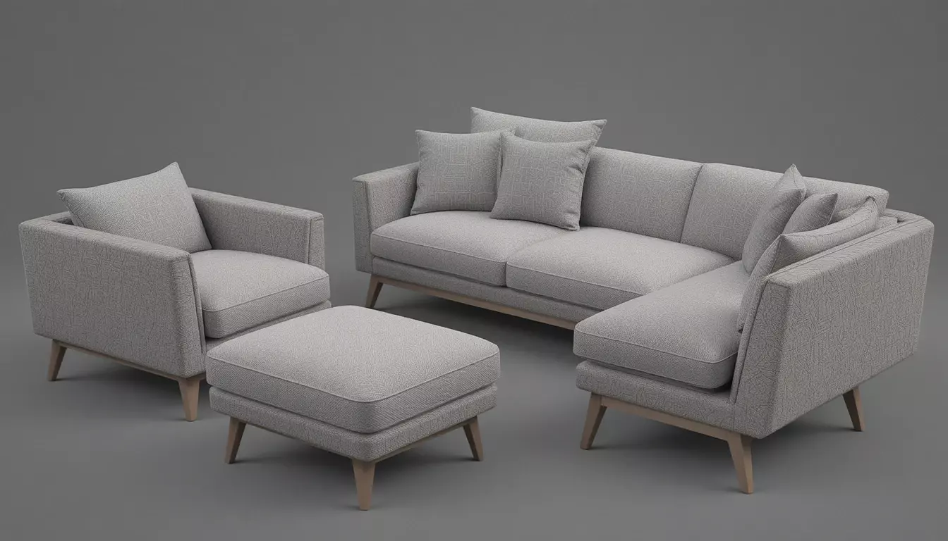 Minimal Sofa Set 3D Model 3D model_0