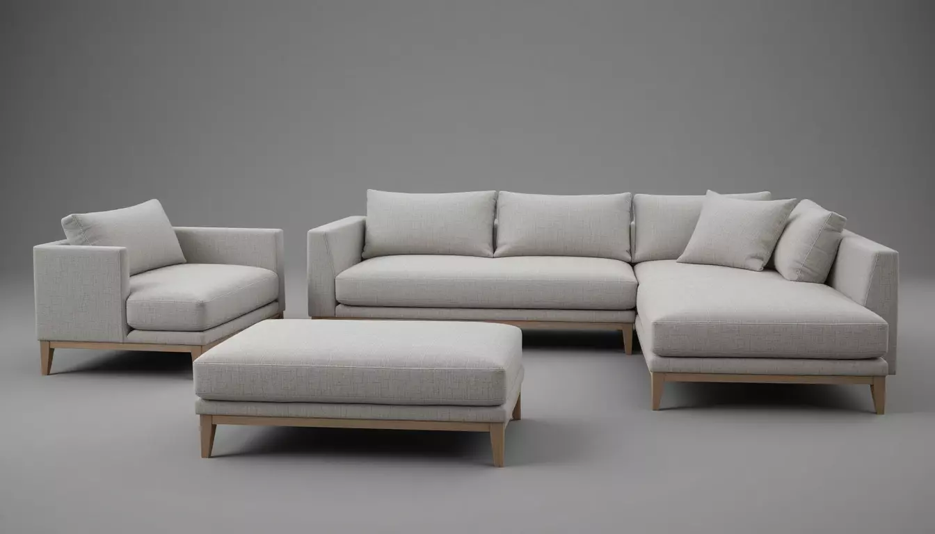 Minimal Sofa Set 3D Model 3D model_3