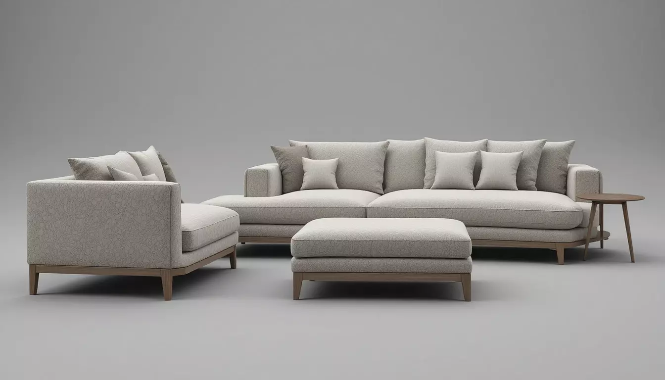Minimal Sofa Set 3D Model 3D model_2