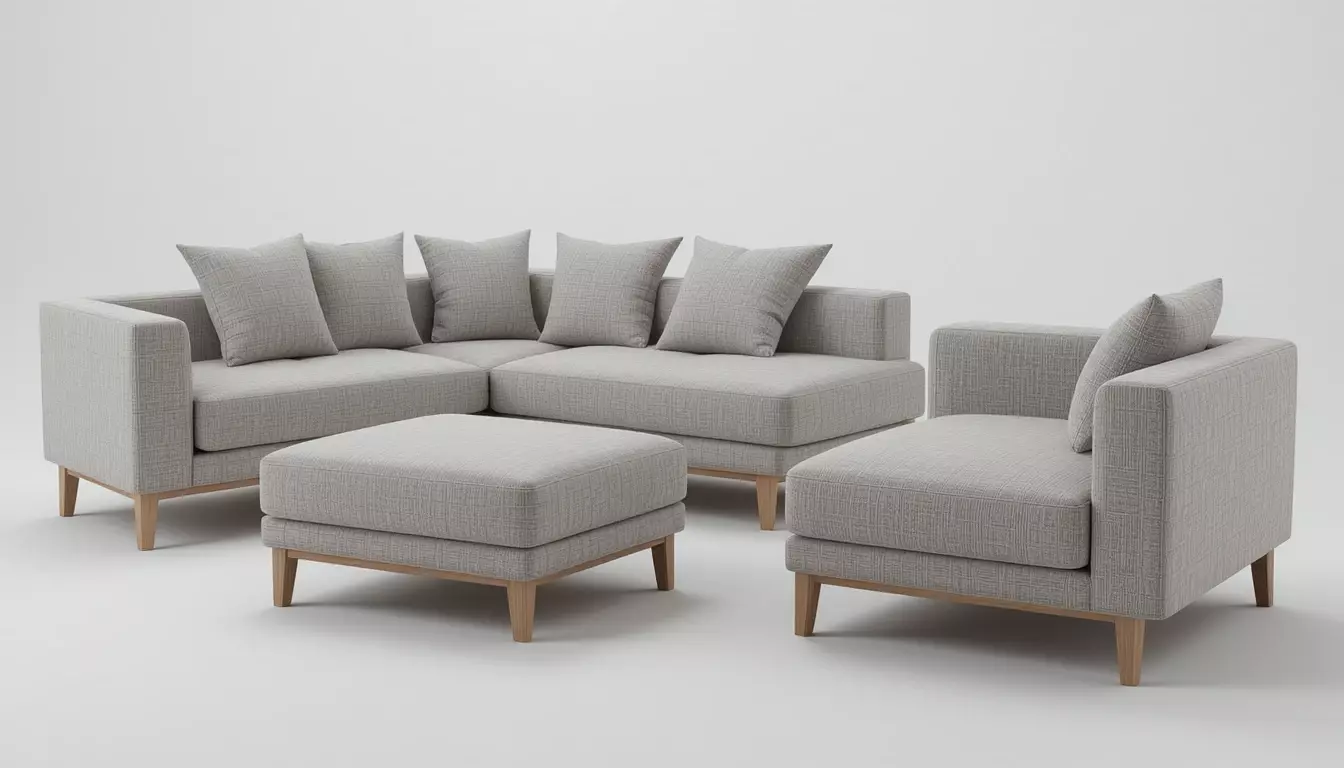 Minimal Sofa Set 3D Model 3D model_1