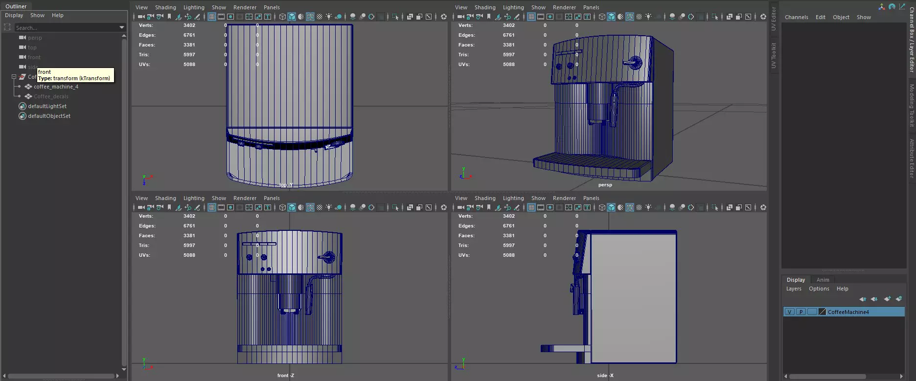 Coffee machine 5 PBR game ready Low-poly 3D model_10