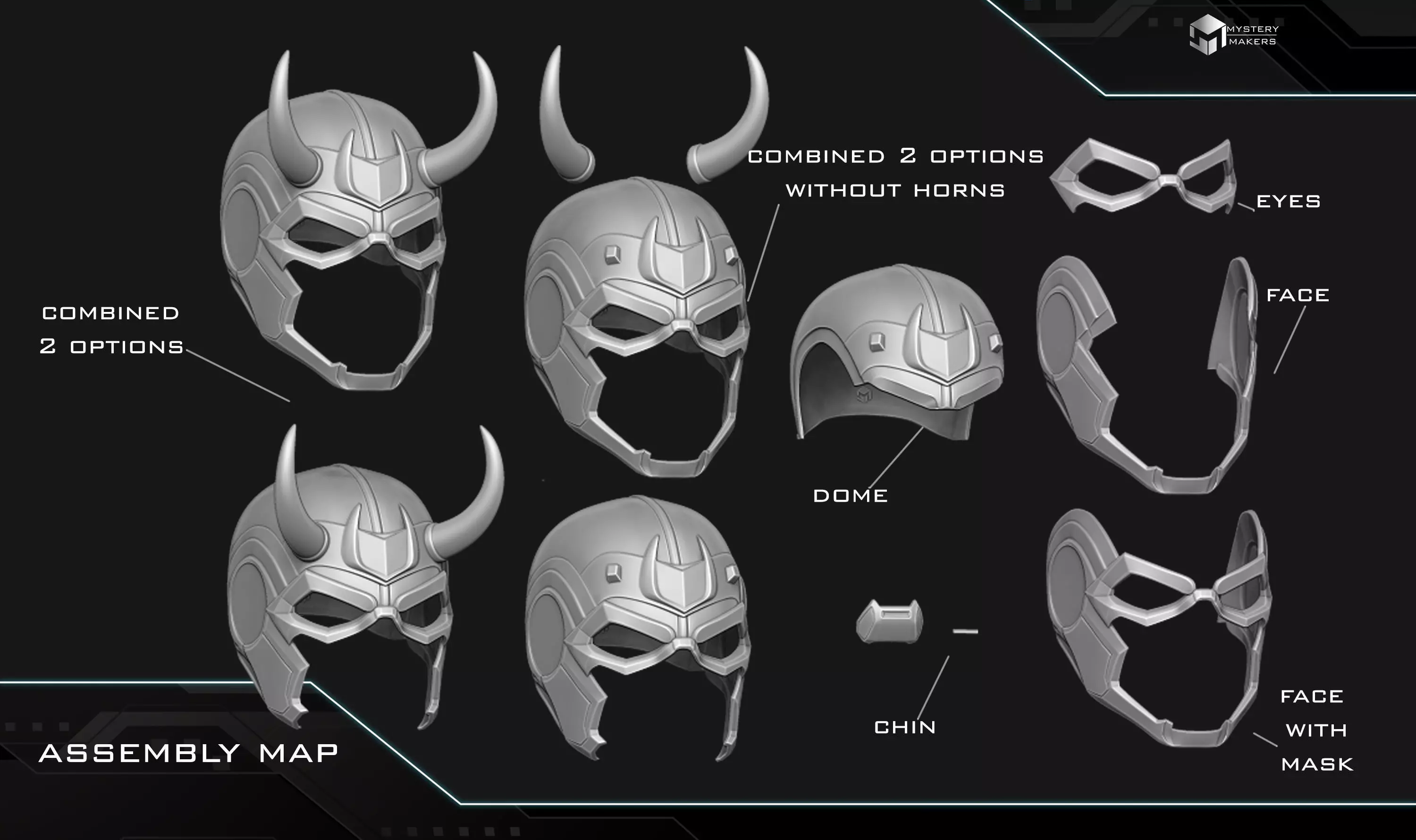 Loki helmet variant 3D print model_1