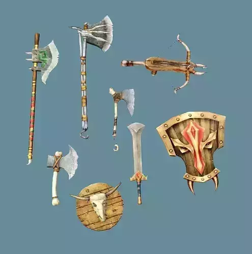 Medieval Polearms Weapon Pack 07 Low-poly 3D Model