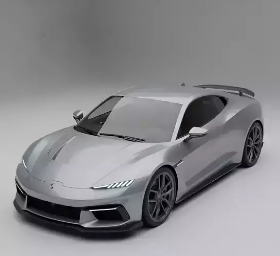 Modern Supercar  Low-poly 3D model 5