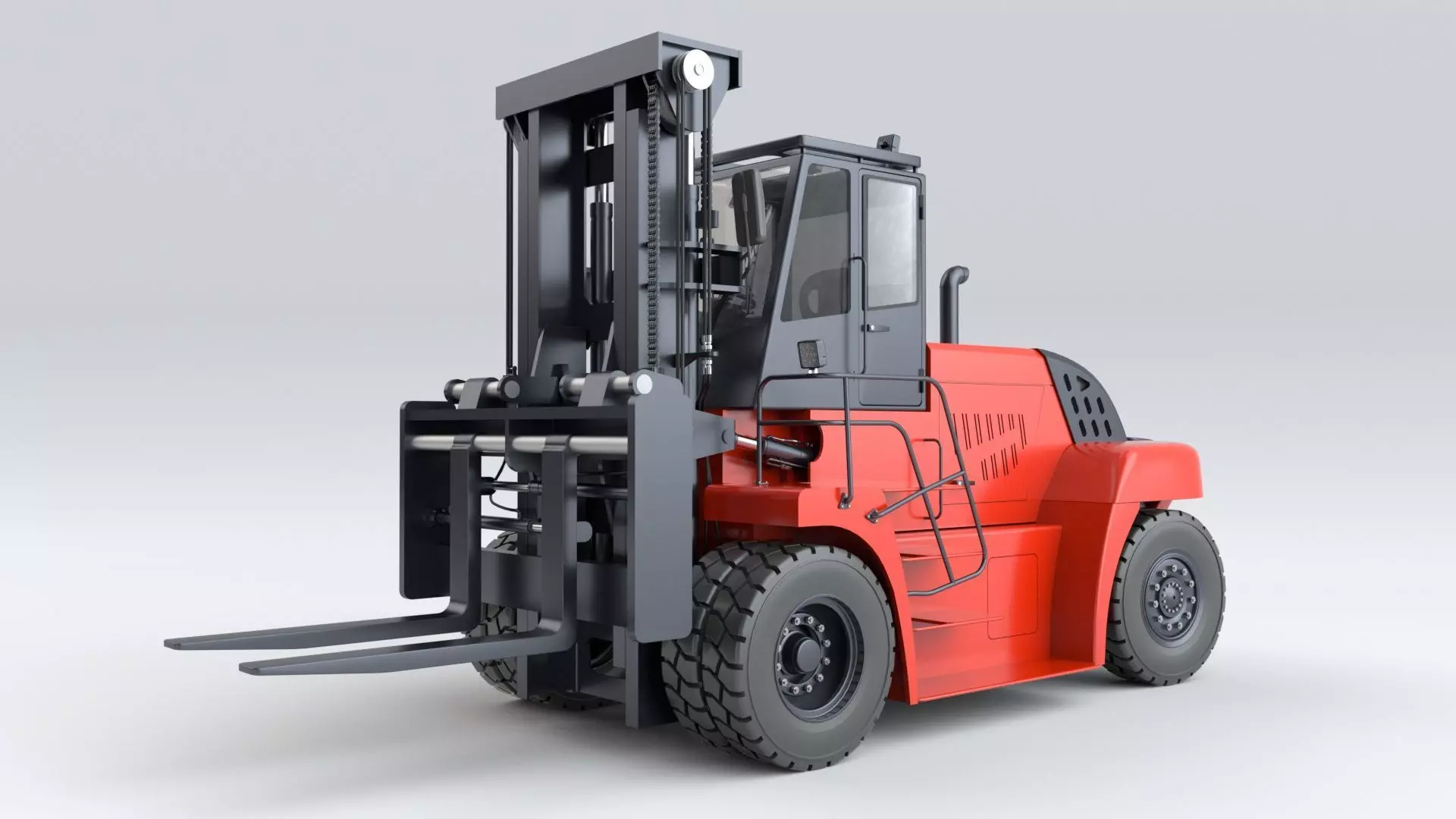 Huge Rigged Forklift 3D model_13