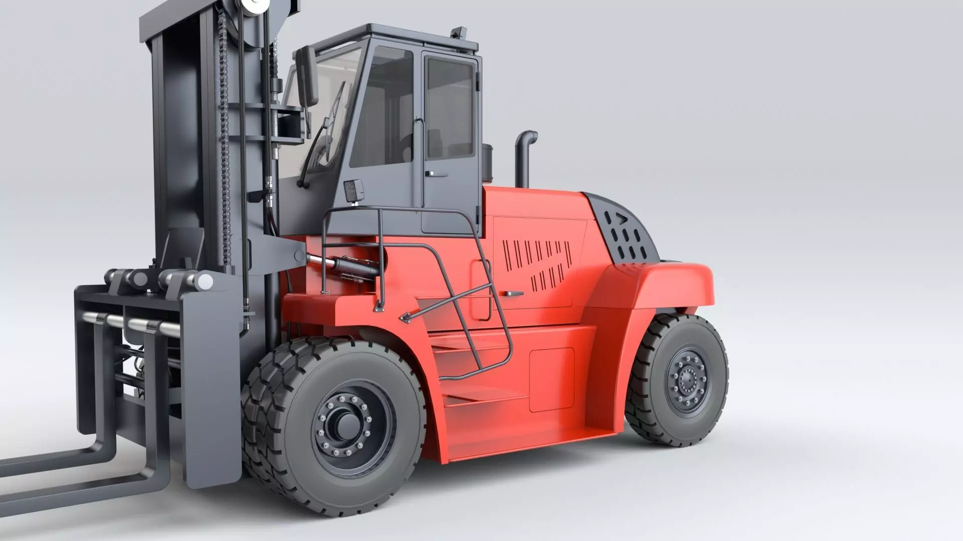 Huge Rigged Forklift 3D model_40