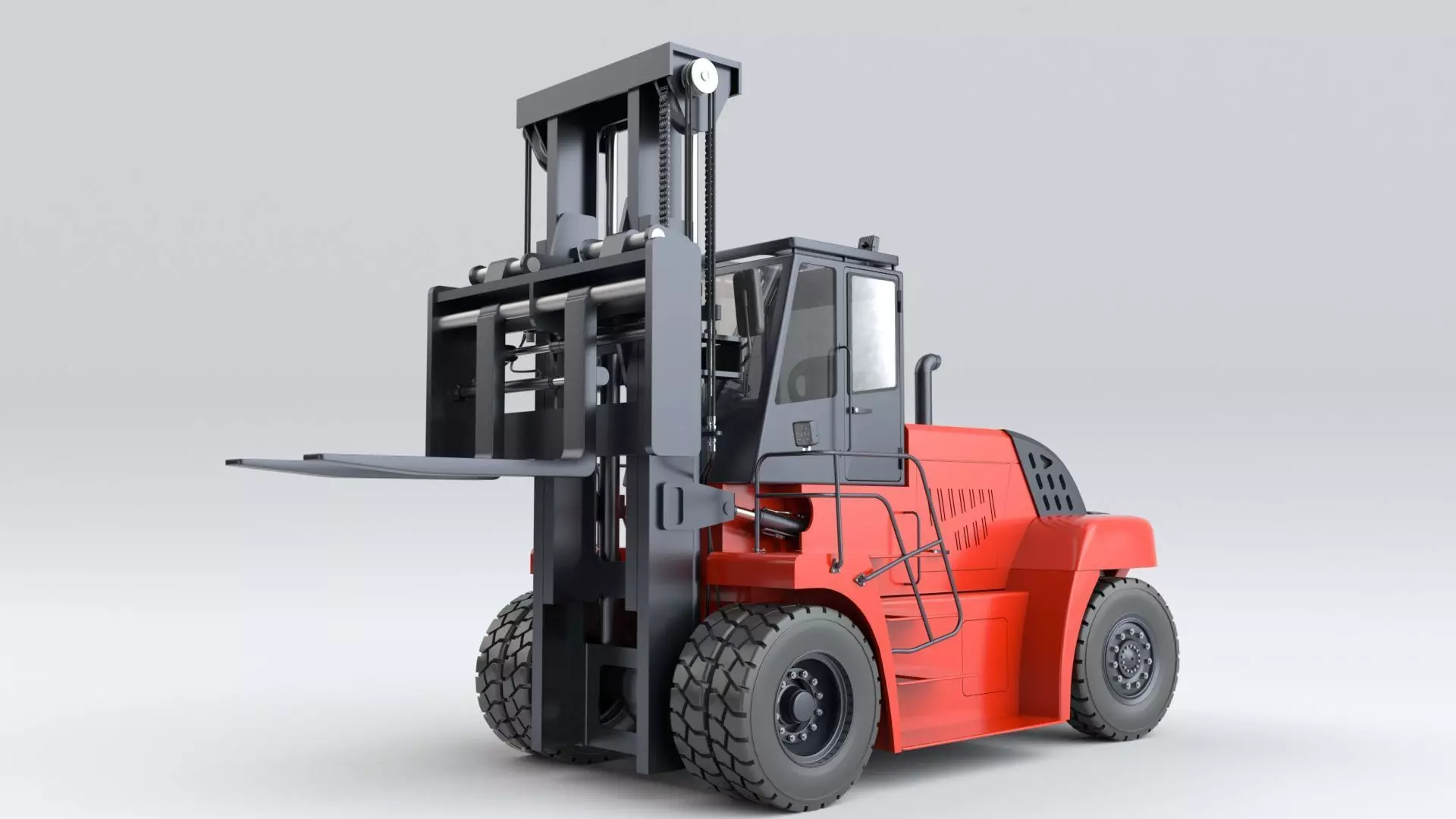 Huge Rigged Forklift 3D model_15