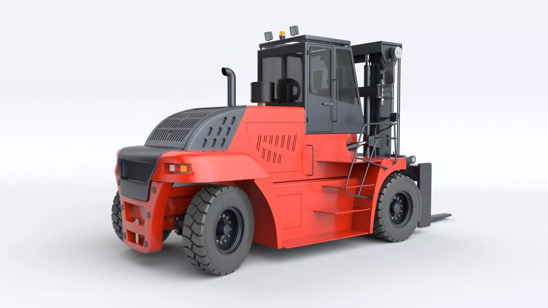 Huge Rigged Forklift 3D model_10