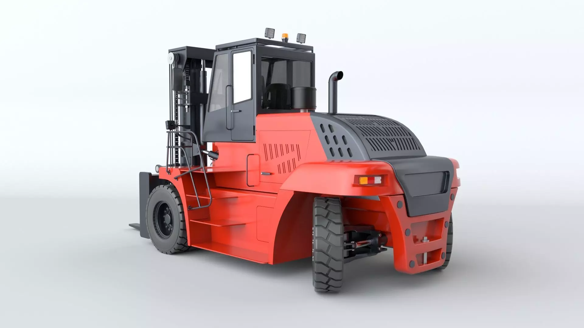 Huge Rigged Forklift 3D model_3