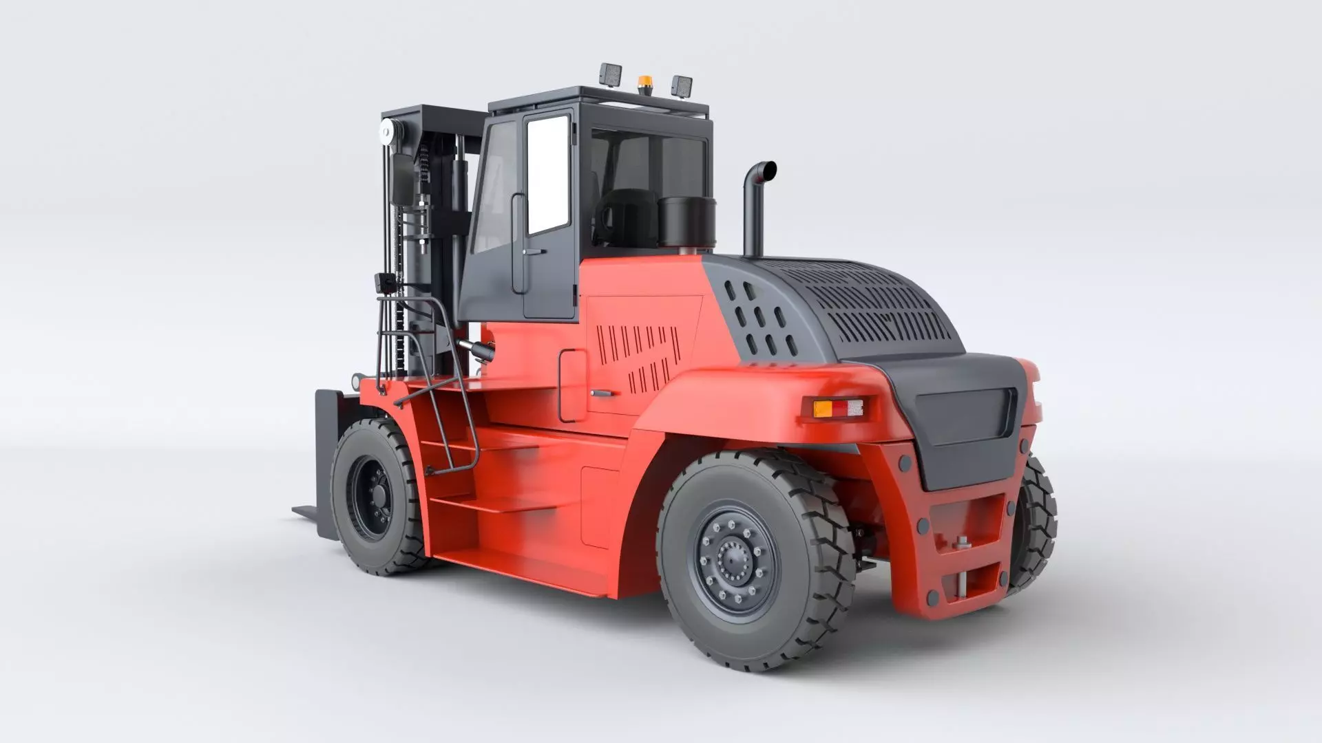 Huge Rigged Forklift 3D model_6
