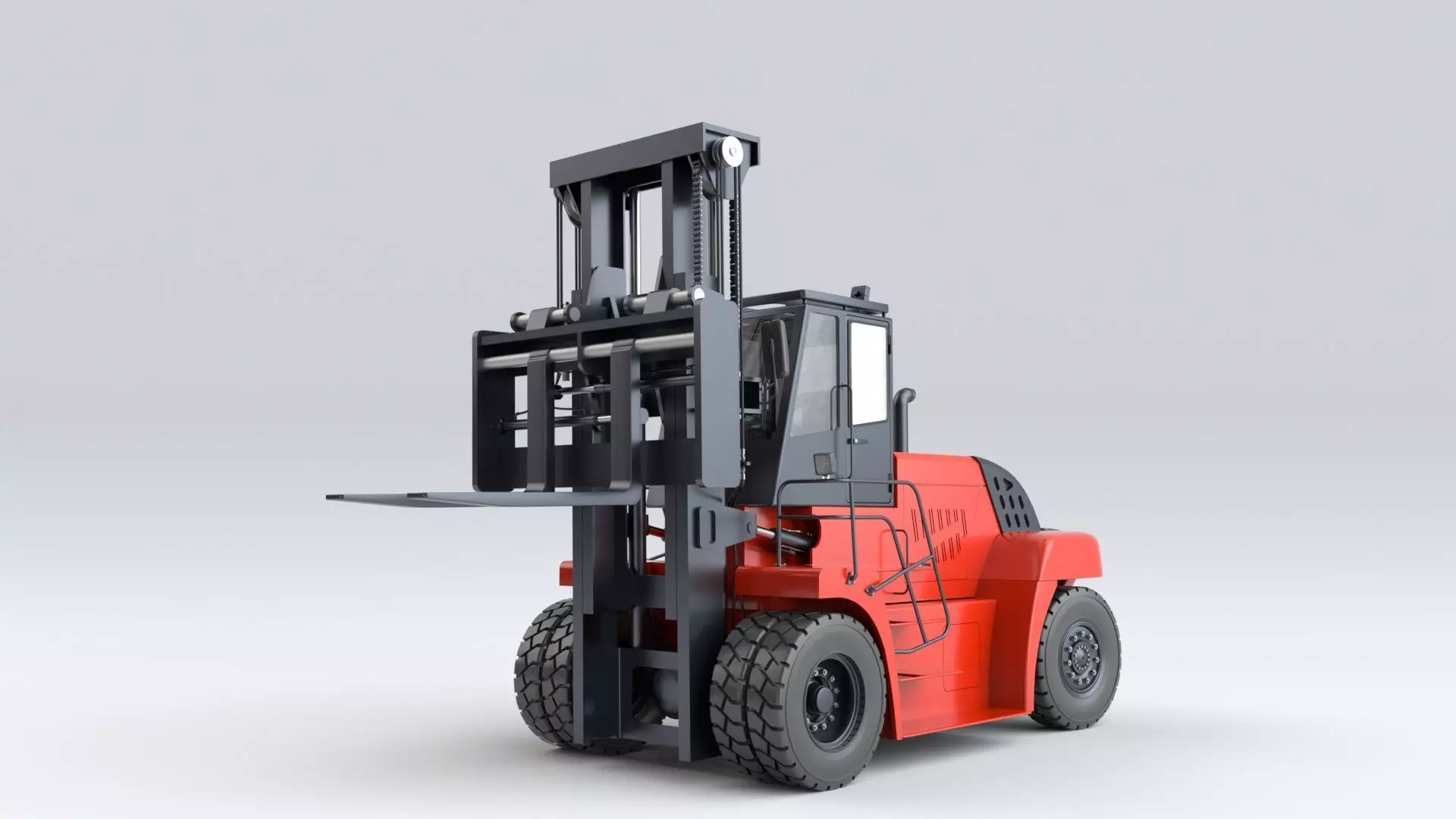 Huge Rigged Forklift 3D model_27