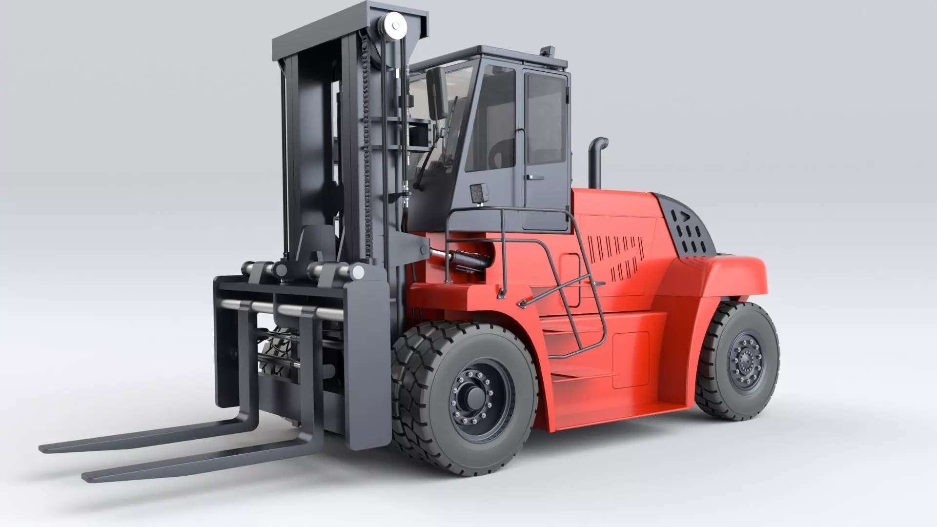 Huge Rigged Forklift 3D model_36