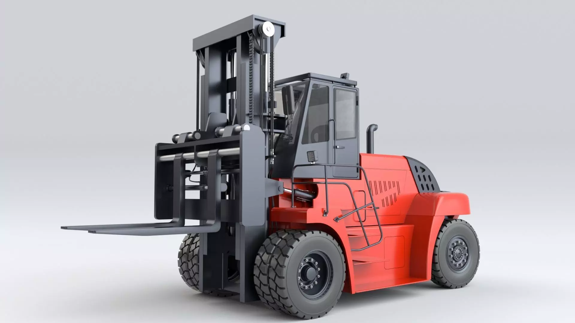 Huge Rigged Forklift 3D model_14