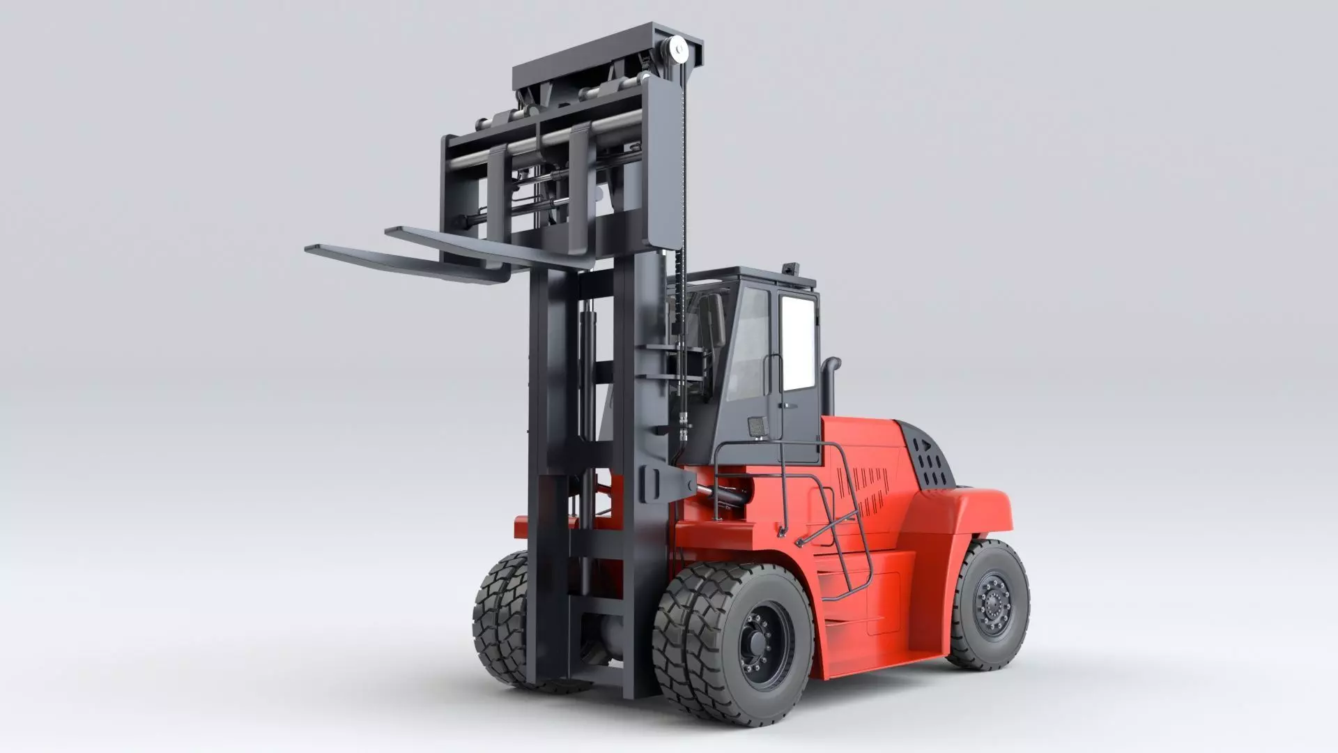 Huge Rigged Forklift 3D model_17
