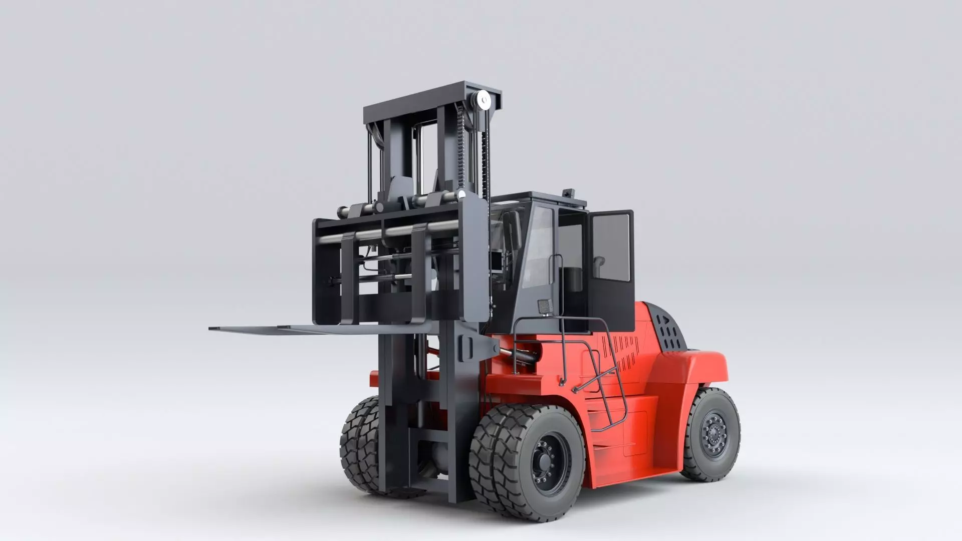 Huge Rigged Forklift 3D model_31