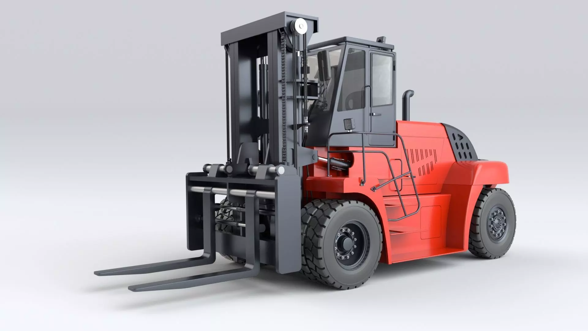 Huge Rigged Forklift 3D model_32