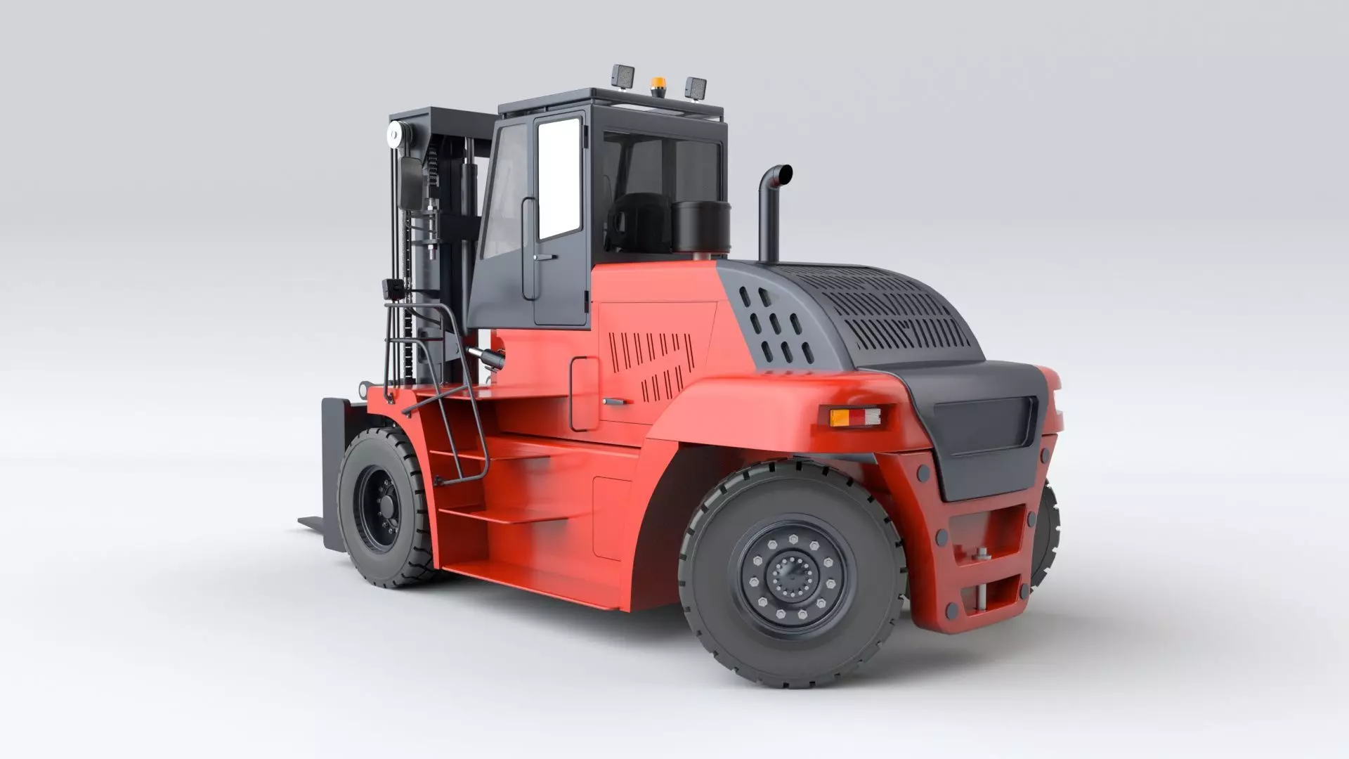 Huge Rigged Forklift 3D model_9