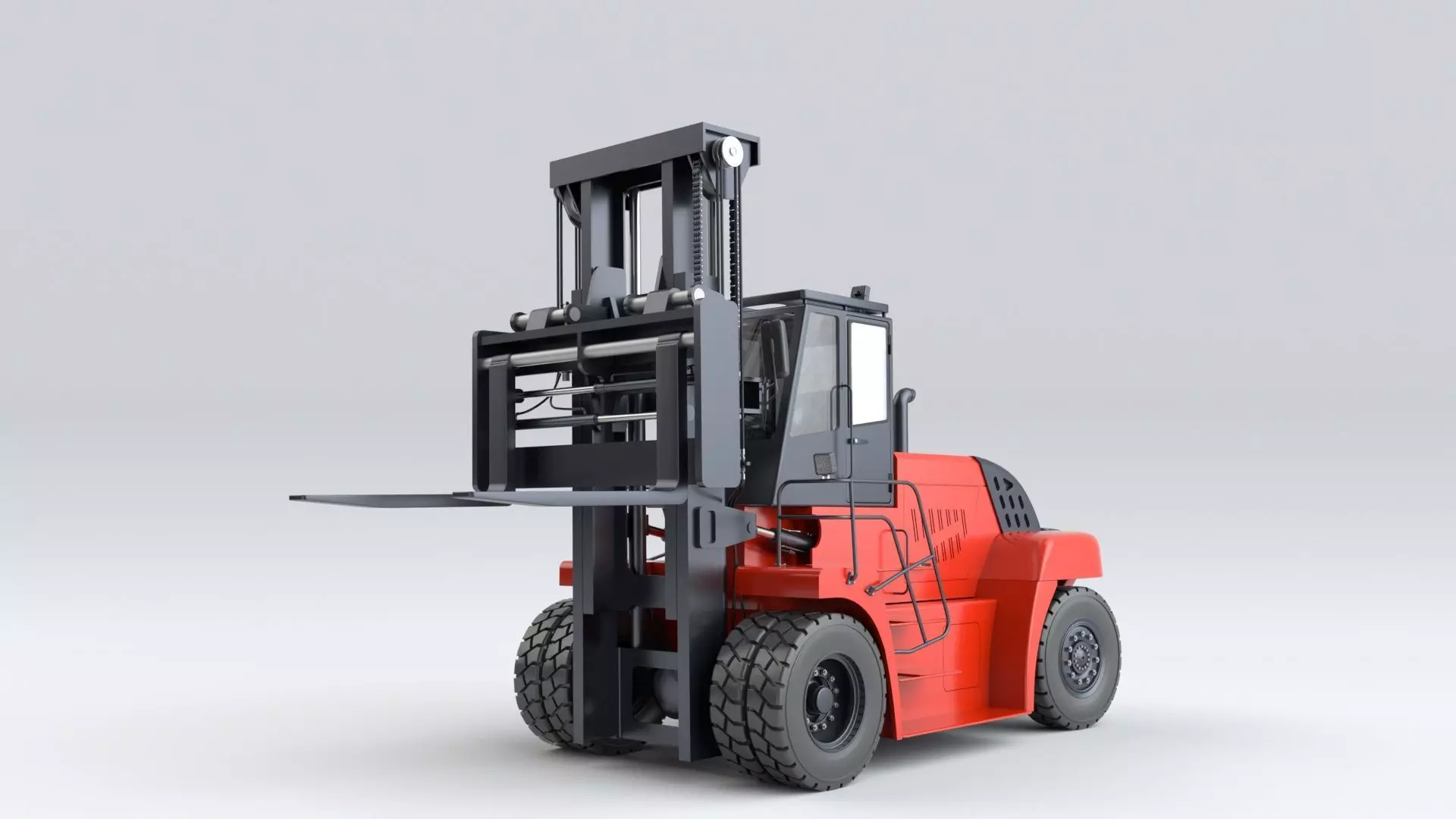 Huge Rigged Forklift 3D model_24