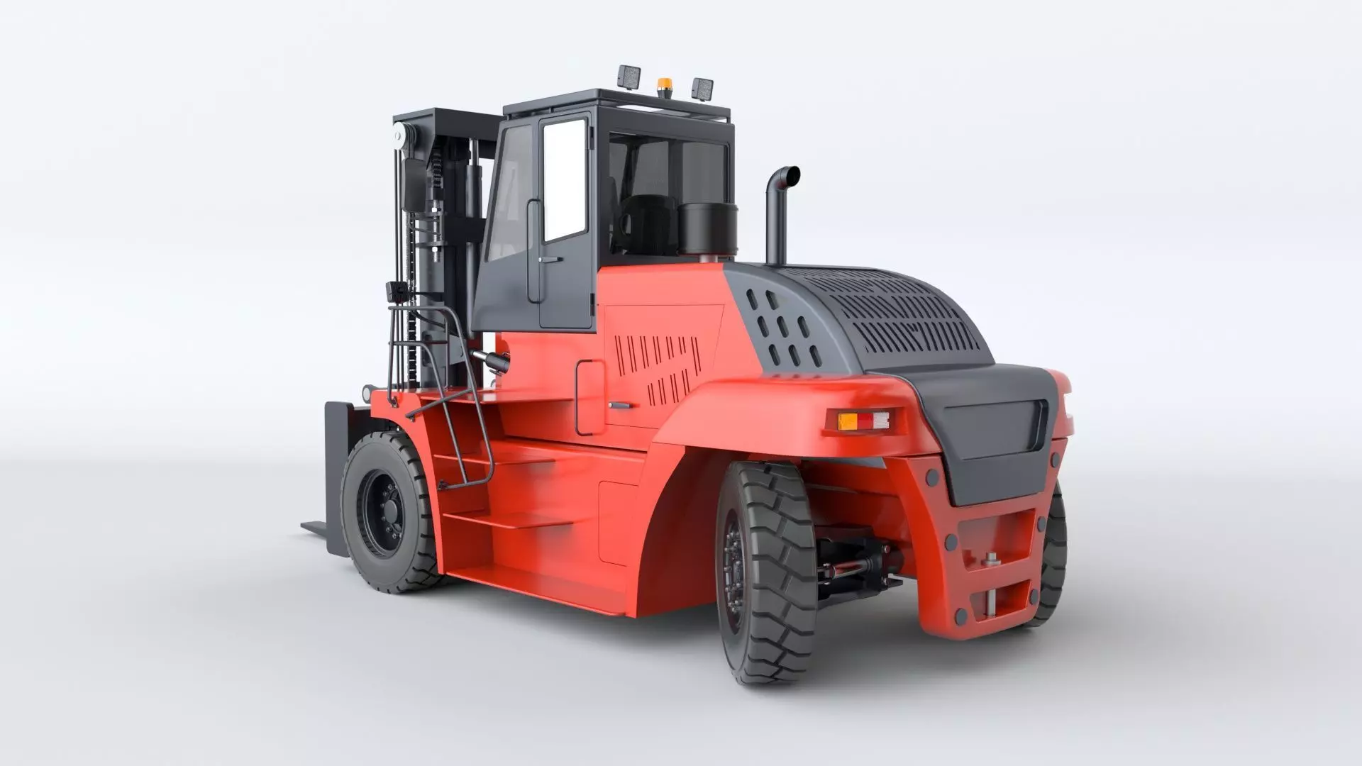 Huge Rigged Forklift 3D model_4