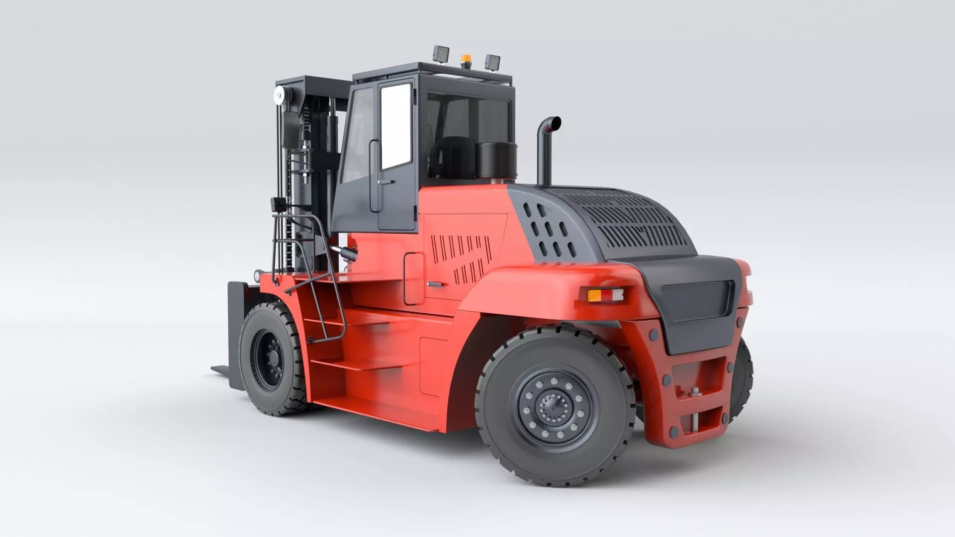 Huge Rigged Forklift 3D model_8