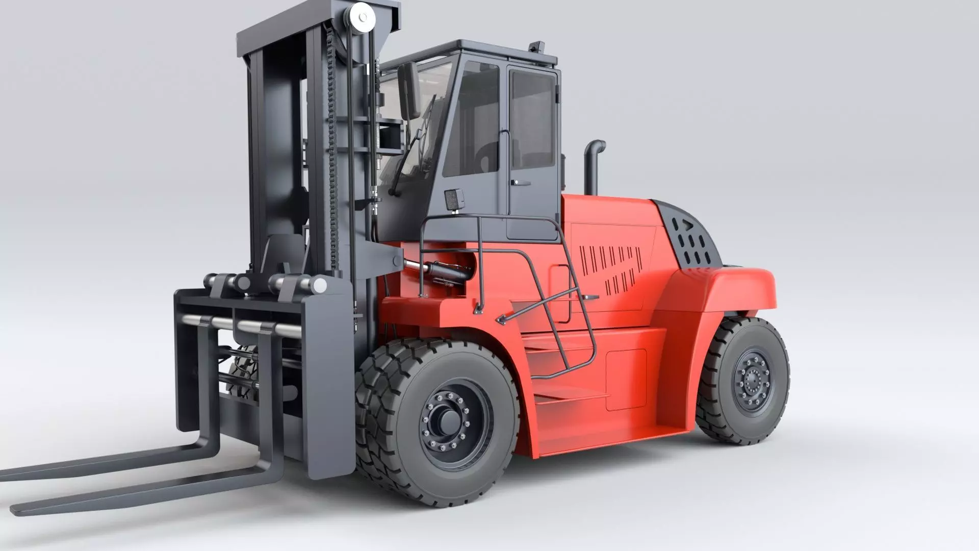 Huge Rigged Forklift 3D model_37