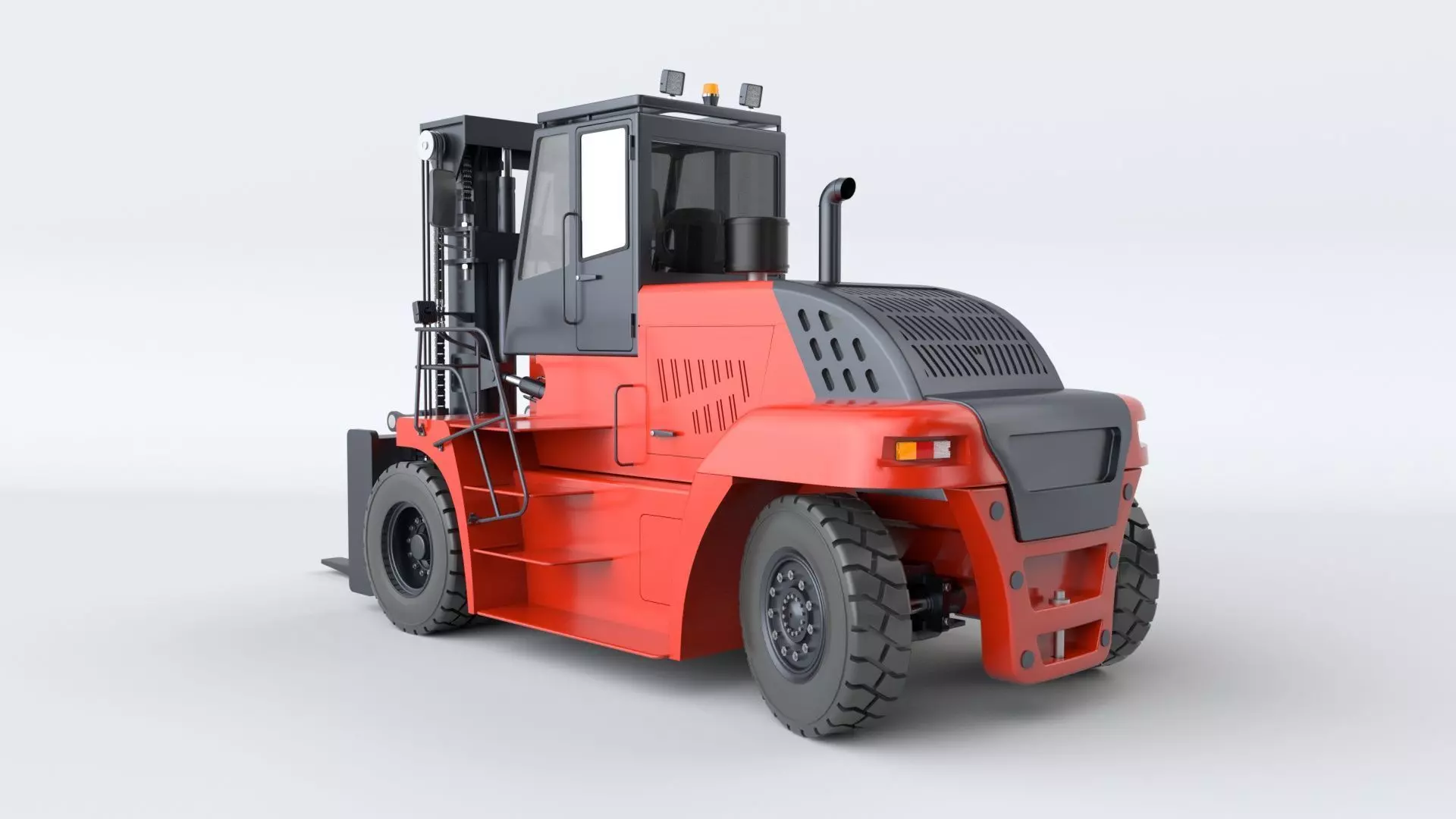 Huge Rigged Forklift 3D model_5