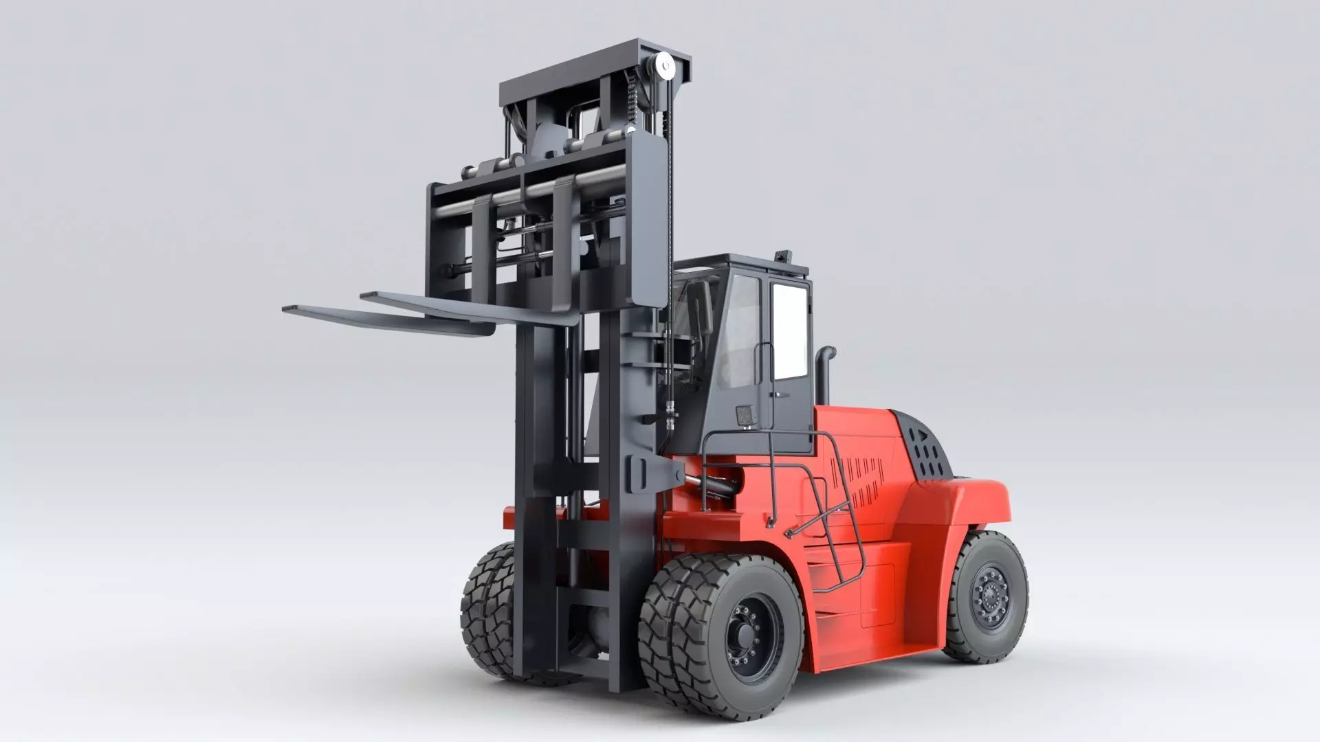 Huge Rigged Forklift 3D model_16