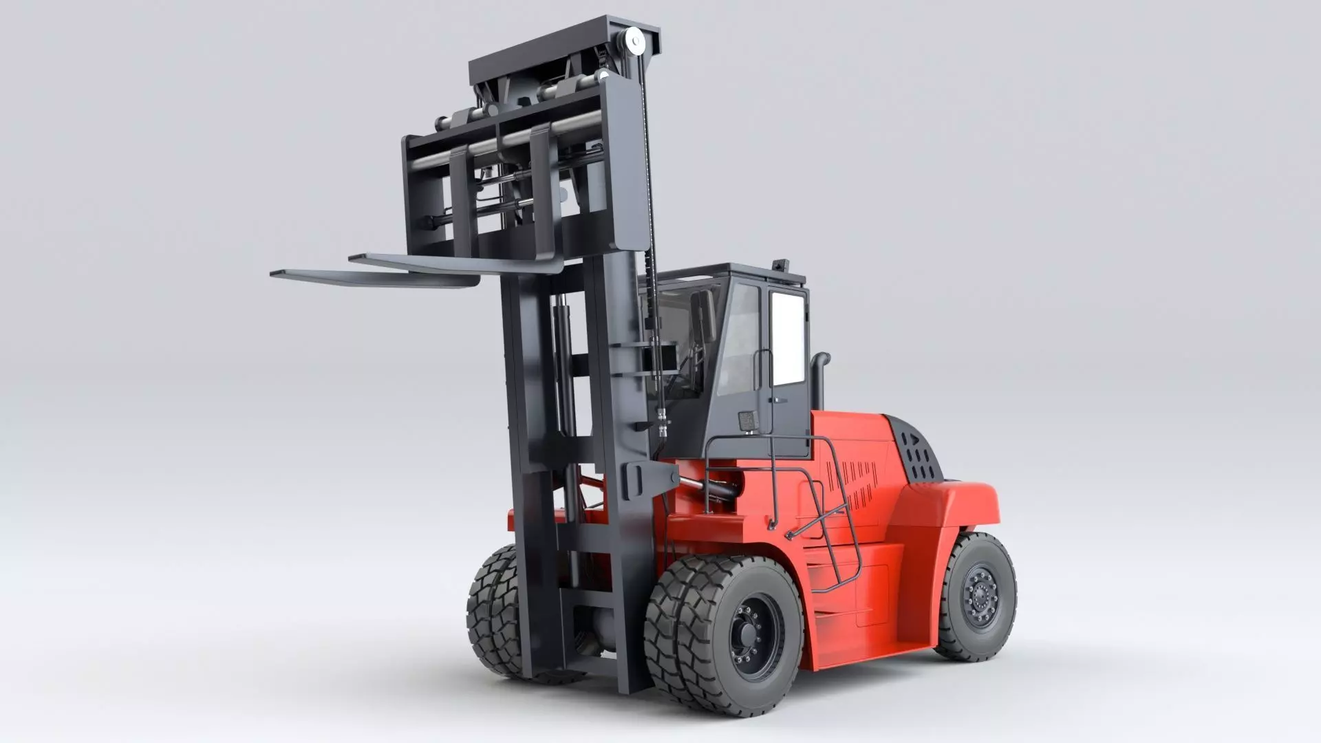 Huge Rigged Forklift 3D model_19