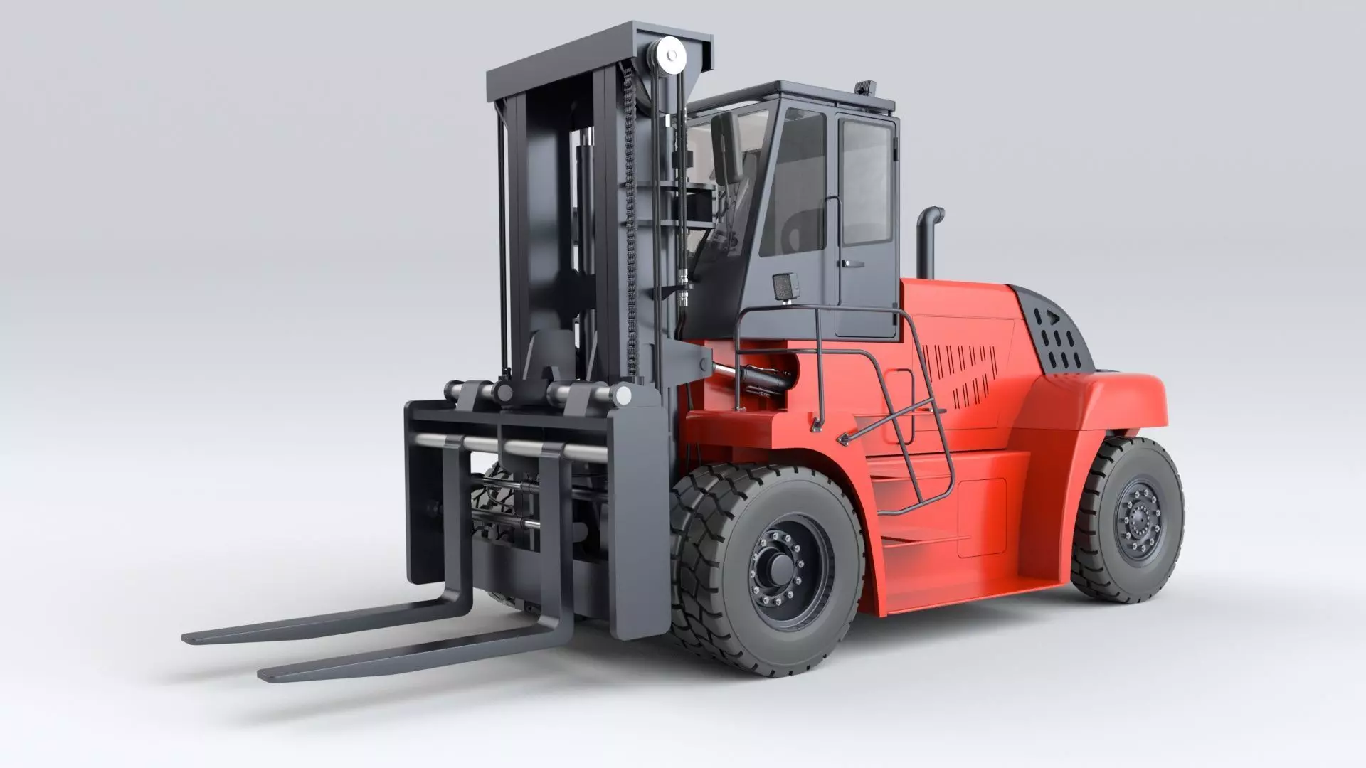 Huge Rigged Forklift 3D model_34