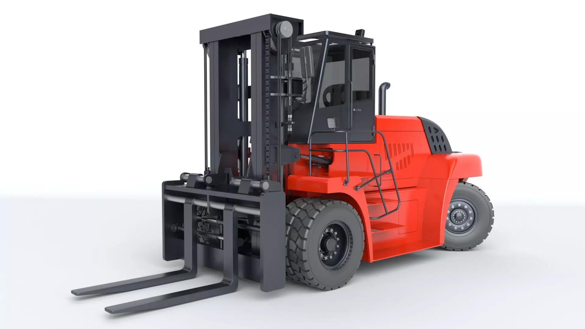 Huge Rigged Forklift 3D model_1