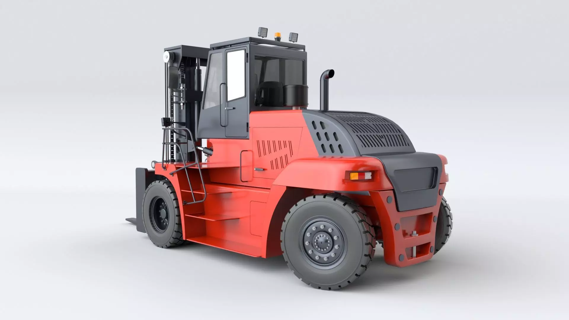 Huge Rigged Forklift 3D model_7