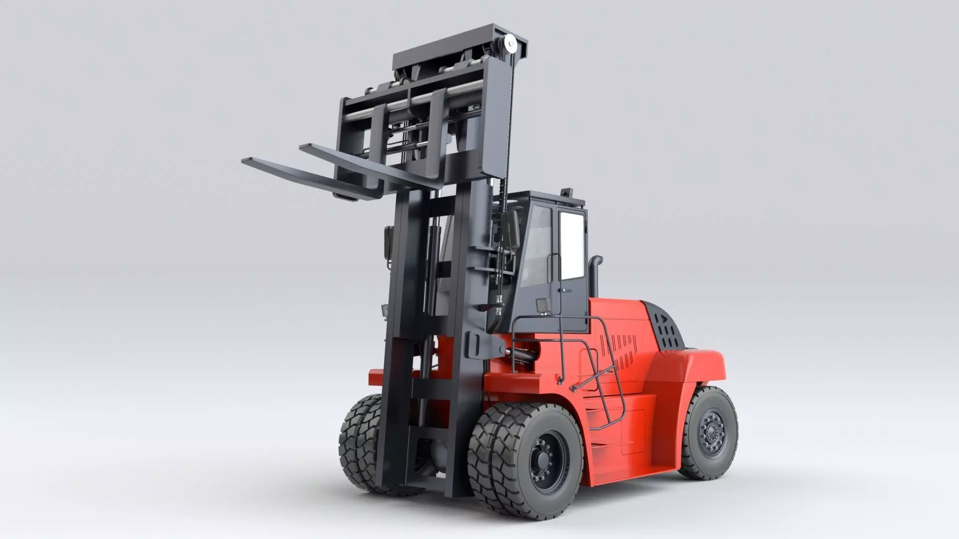 Huge Rigged Forklift 3D model_21