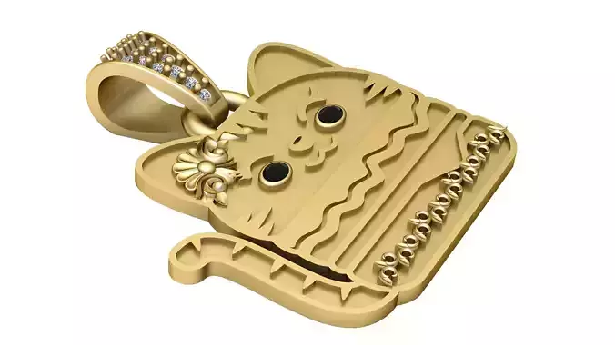 Lucky Cat Amulet Pendant 3D Printable Model 3D print model