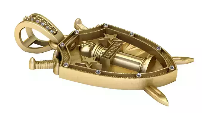 Crusaders Shield Pendant 3D Printable Model