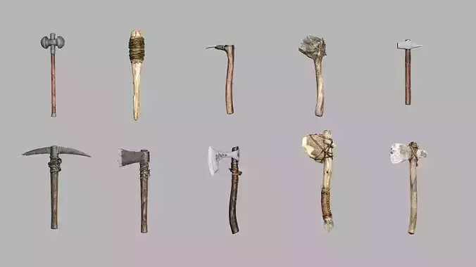 Medieval Polearms Weapon Pack 04 Low-poly 3D Model