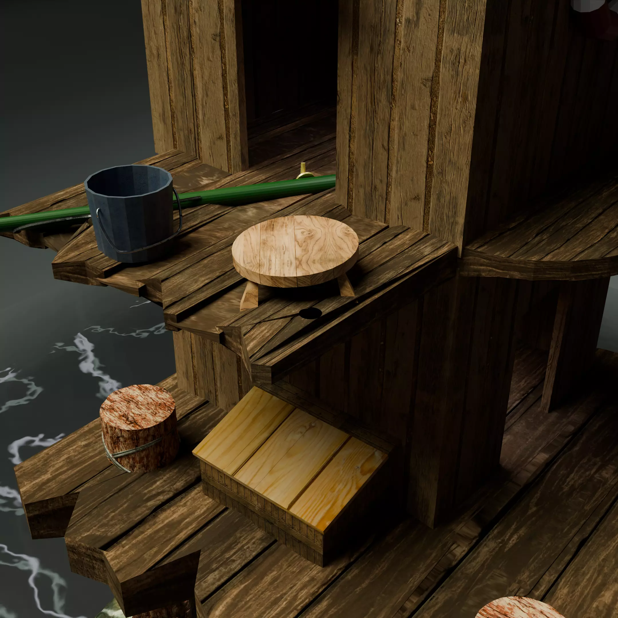 Low Poly Fishermans Hut - Stylized 3D Game Asset  Low-poly 3D model_4