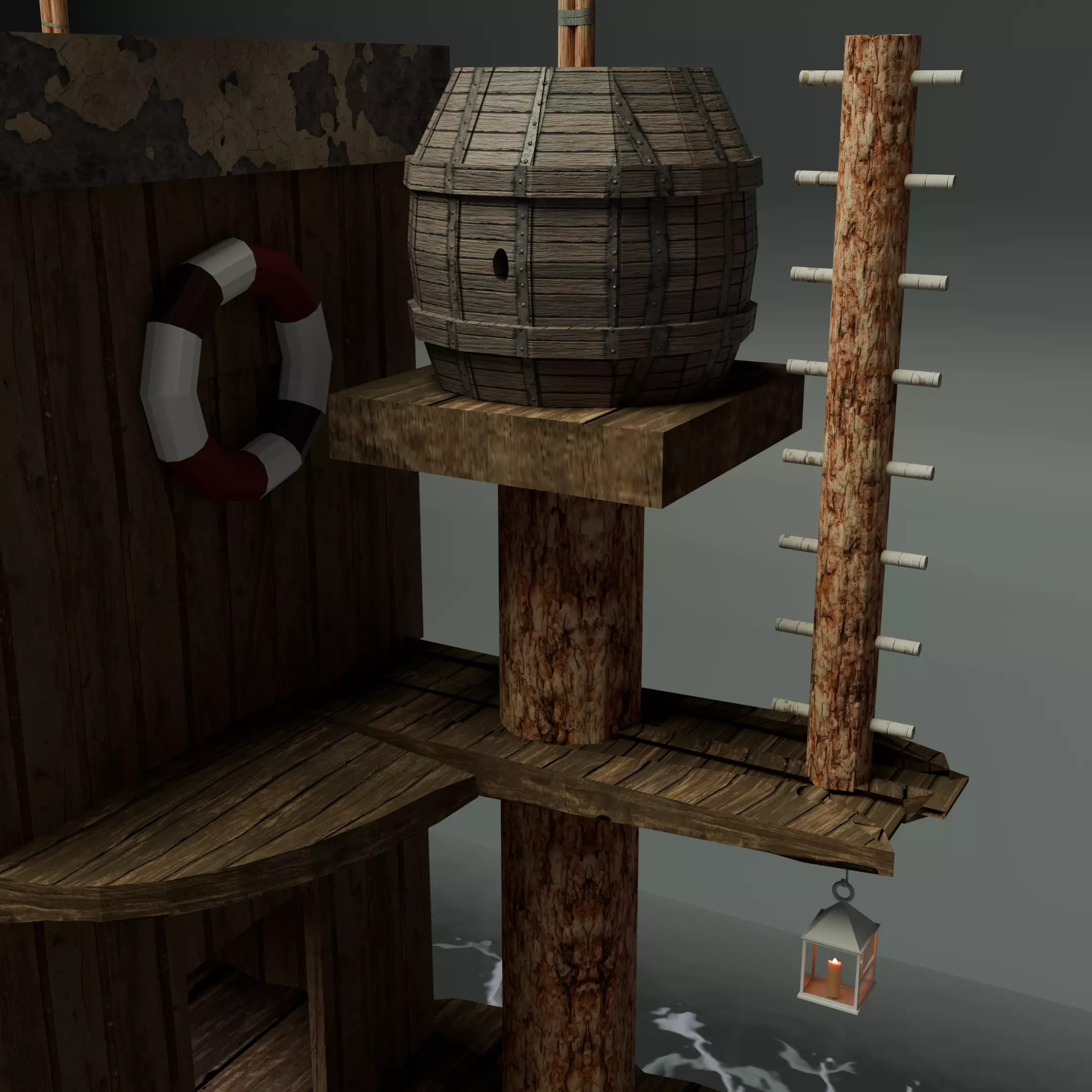 Low Poly Fishermans Hut - Stylized 3D Game Asset  Low-poly 3D model_2