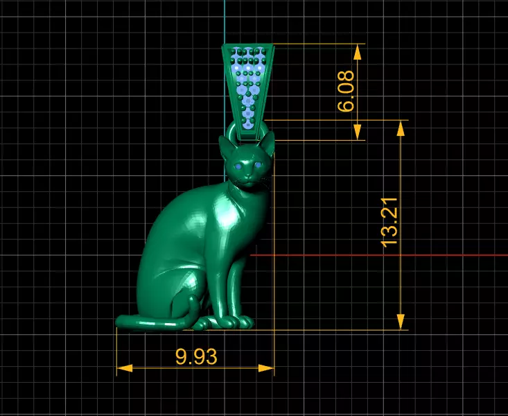 Sitting Cat Amulet Pendant 3D Printable Model 3D print model_3