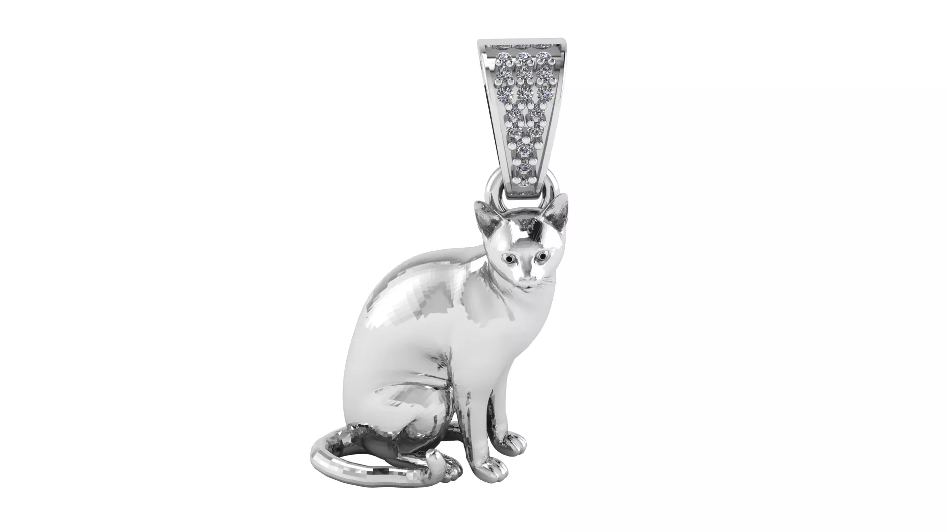 Sitting Cat Amulet Pendant 3D Printable Model 3D print model_2
