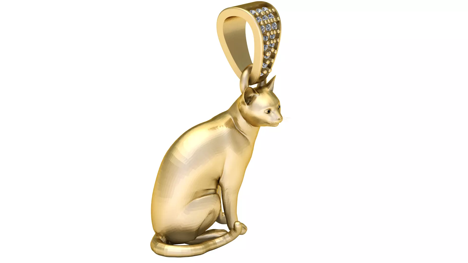 Sitting Cat Amulet Pendant 3D Printable Model 3D print model_0