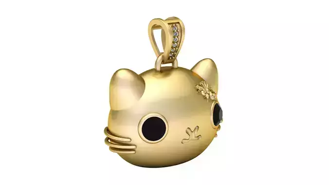 Hello Kitty Inspired Cat Pendant 3D Printable Model