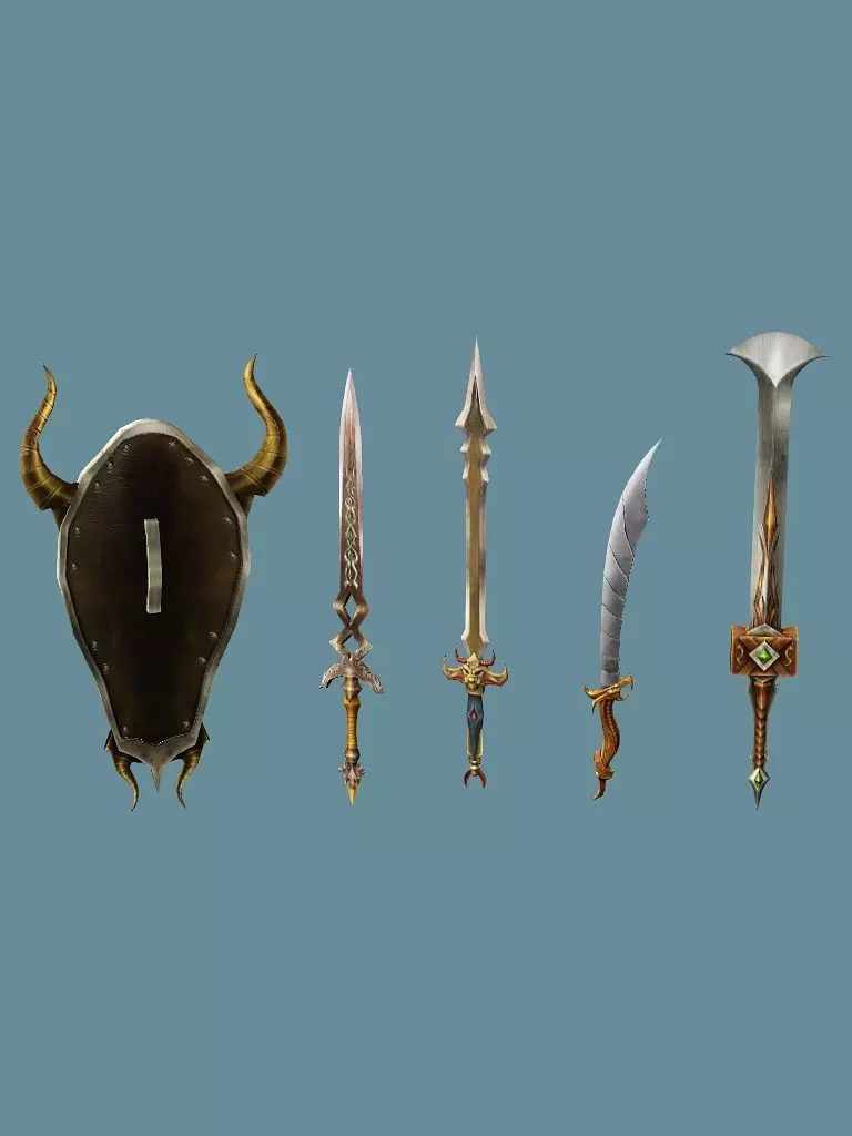 Medieval Polearms Weapon Pack 05 Low-poly 3D Model Low-poly 3D model_2
