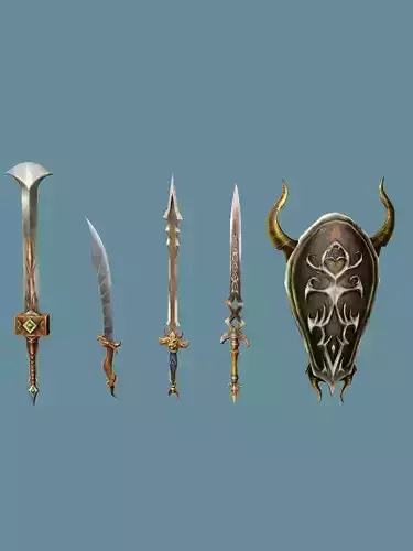 Medieval Polearms Weapon Pack 05 Low-poly 3D Model