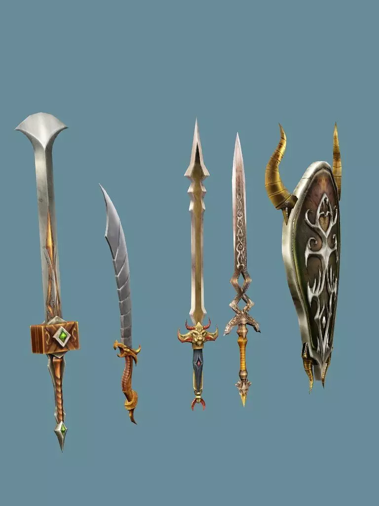 Medieval Polearms Weapon Pack 05 Low-poly 3D Model Low-poly 3D model_1