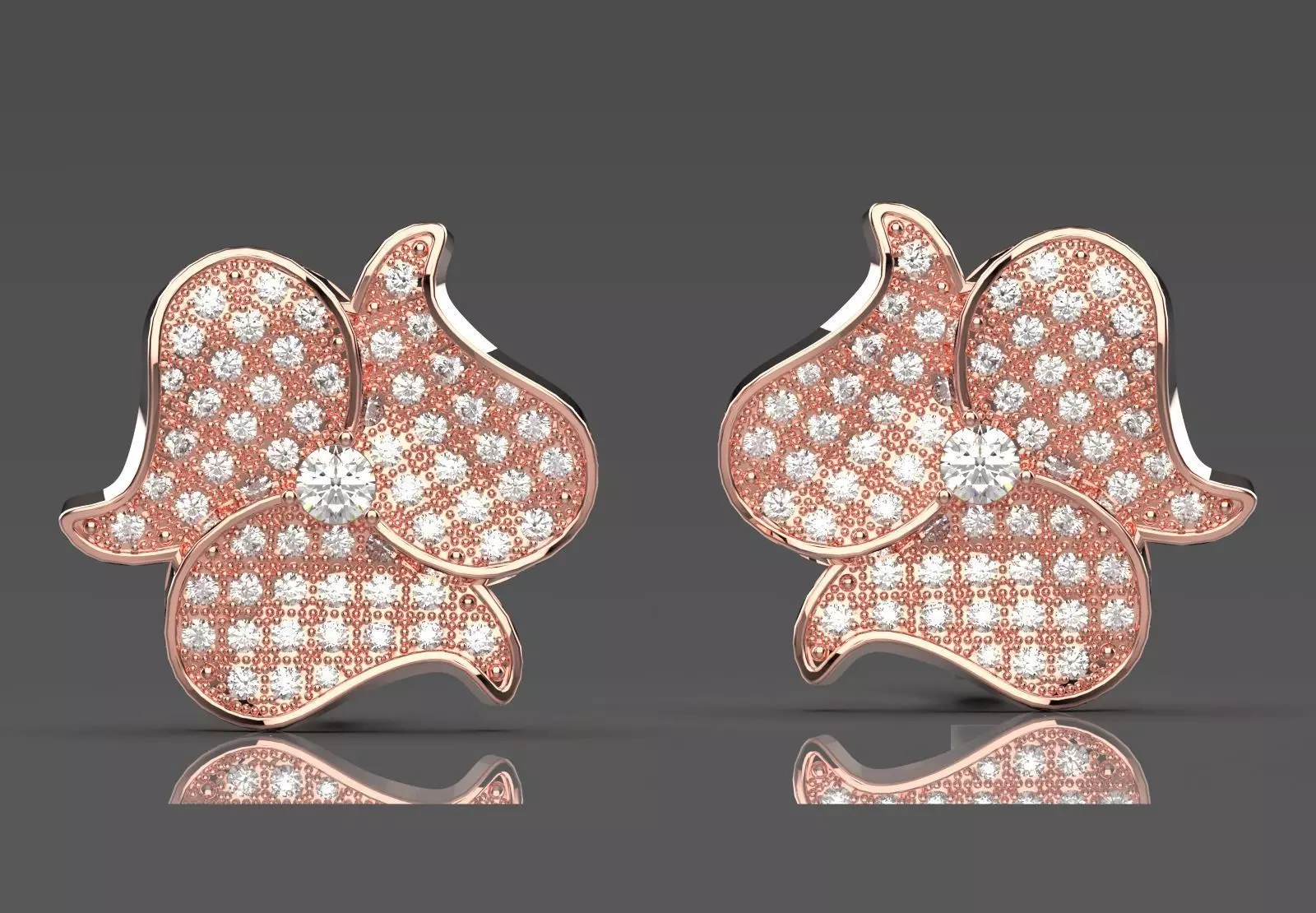 Earrings A Symbol of Shine and Flower Design model je 0133 3D print model
