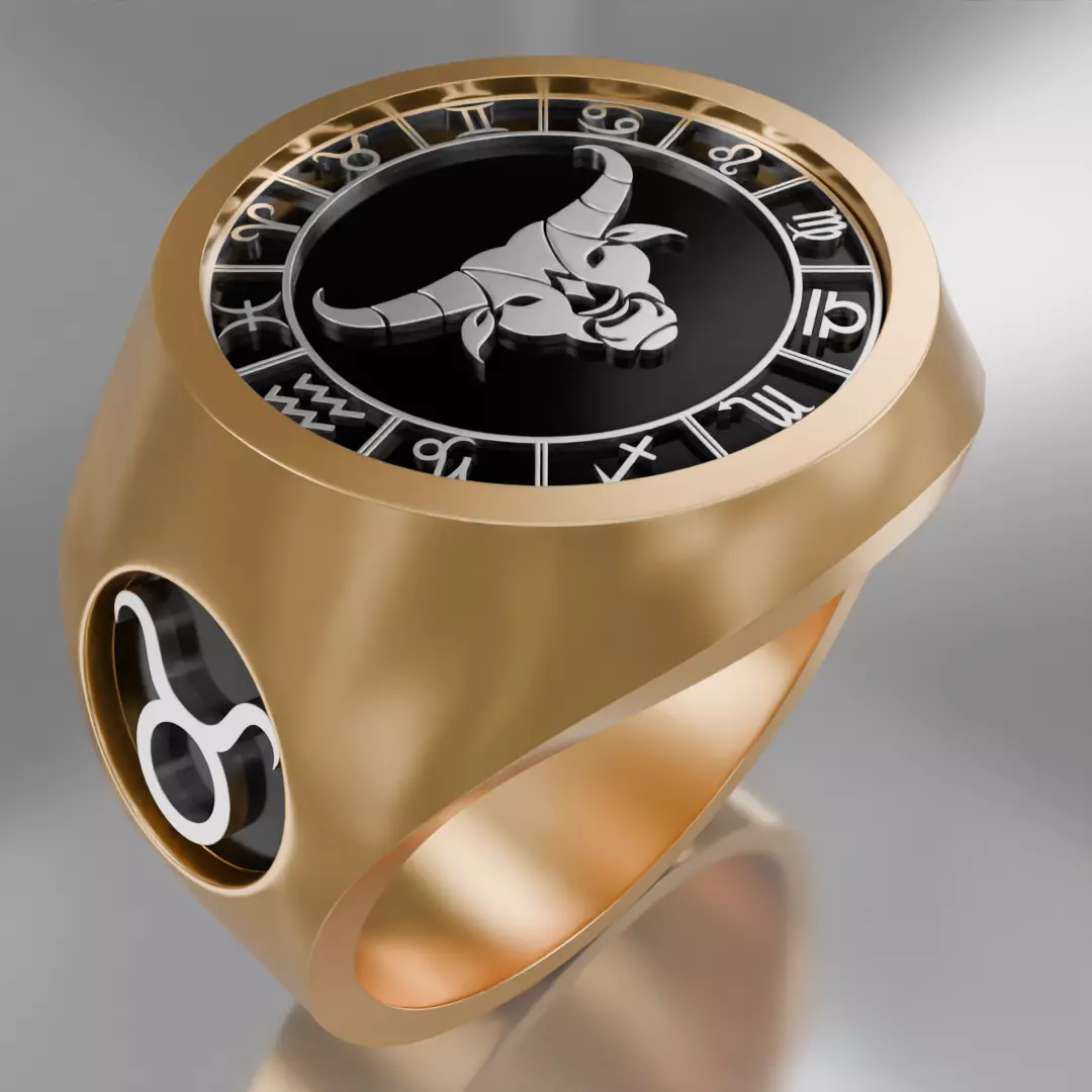 Taurus Zodiak symbol ring 3D model for 3D printing 3D print model