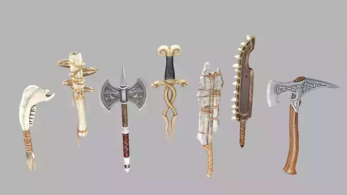 Medieval Polearms Weapon Pack 02 Low-poly 3D Model